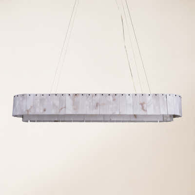 Sawyer Alabaster Oval Chandelier 54"