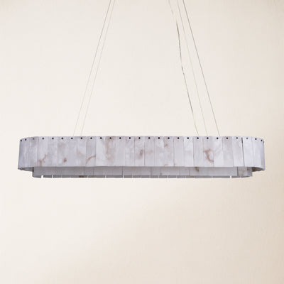 Sawyer Alabaster Oval Chandelier 54"
