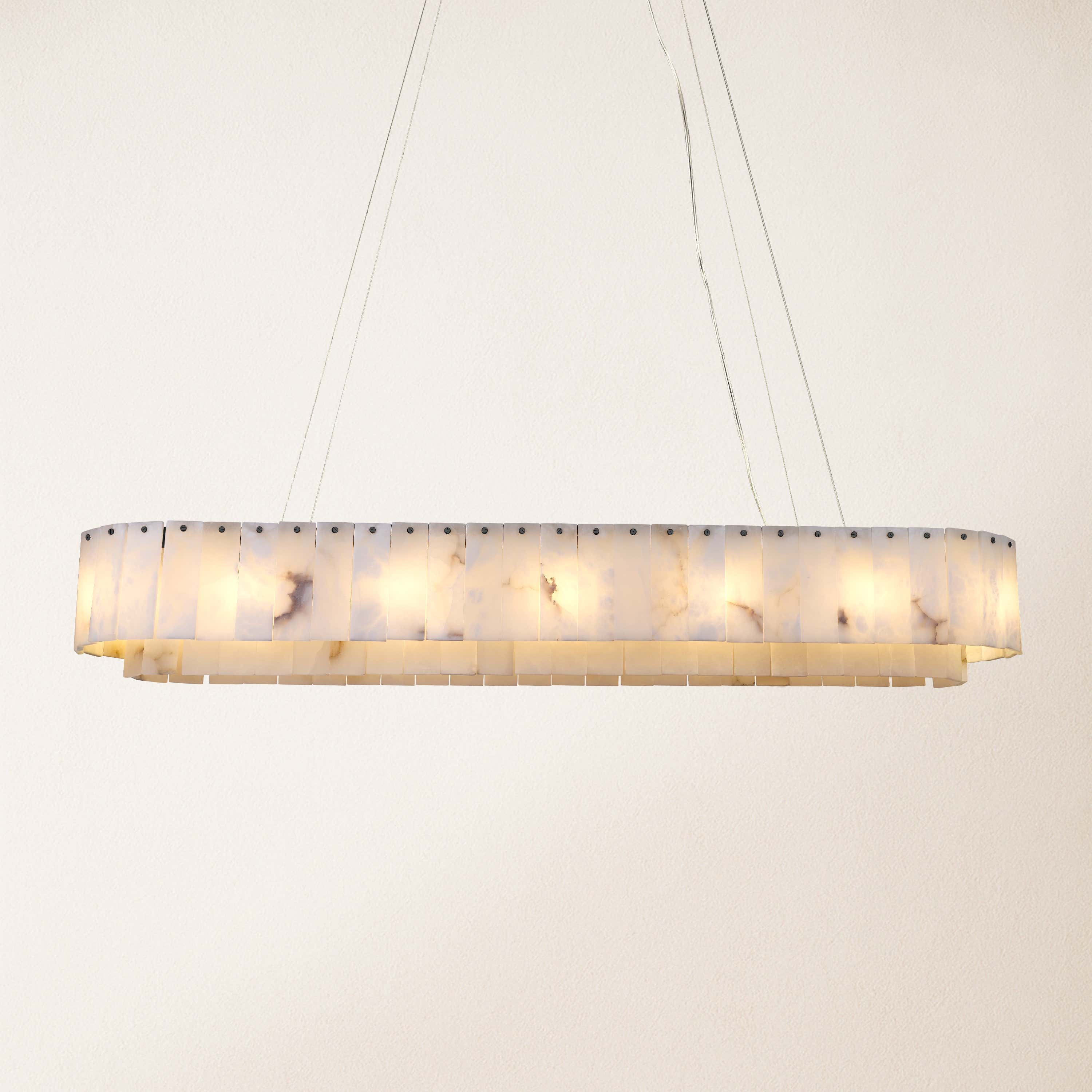 Sawyer Alabaster Oval Chandelier 54"