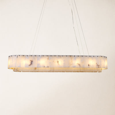 Sawyer Alabaster Oval Chandelier 54"