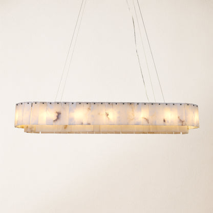 Sawyer Alabaster Rectangle Chandelier 137cm L
