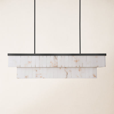 Solmare Alabaster Rectangular Chandelier 55"W