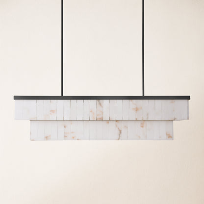 Solmare Alabaster Rectangular Chandelier 138cm