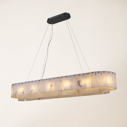 Sawyer Alabaster Rectangle Chandelier 137cm L