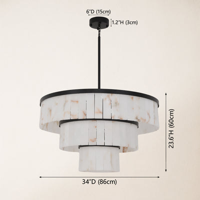 Solmare Alabaster Round Chandelier 34"