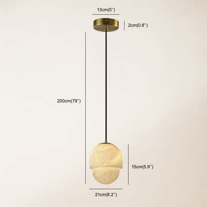Hecate Alabaster Modern Pendant 15cm