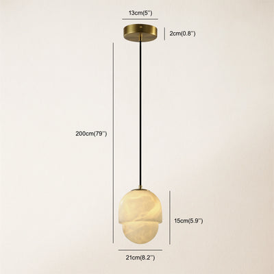 Hecate Alabaster Modern Pendant 15cm