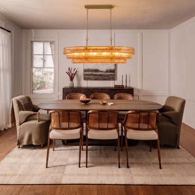 Ondalia Tiered Glass Oval Chandelier 54"W
