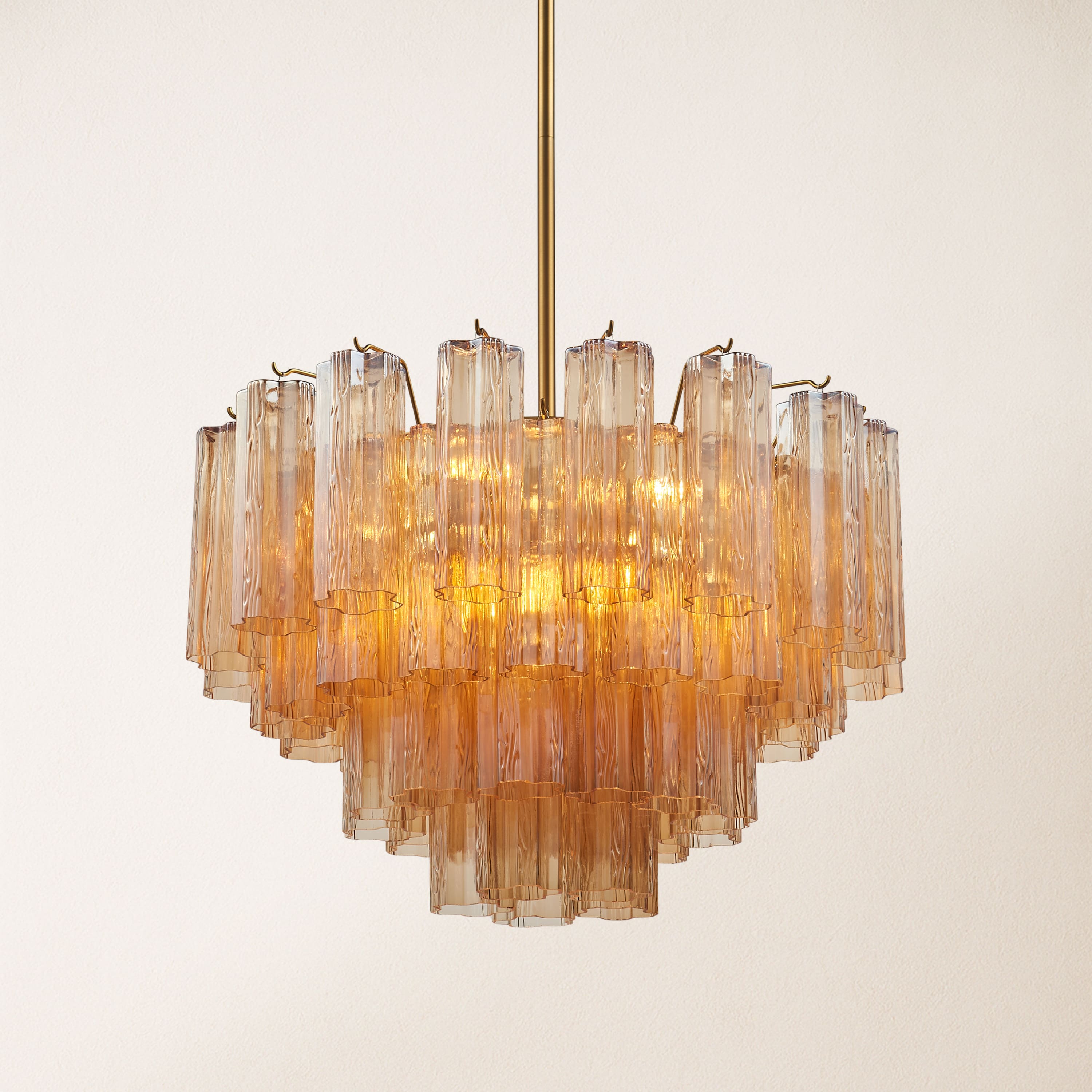 Dawel Glass Round Chandelier 24"D#Glass_Amber
