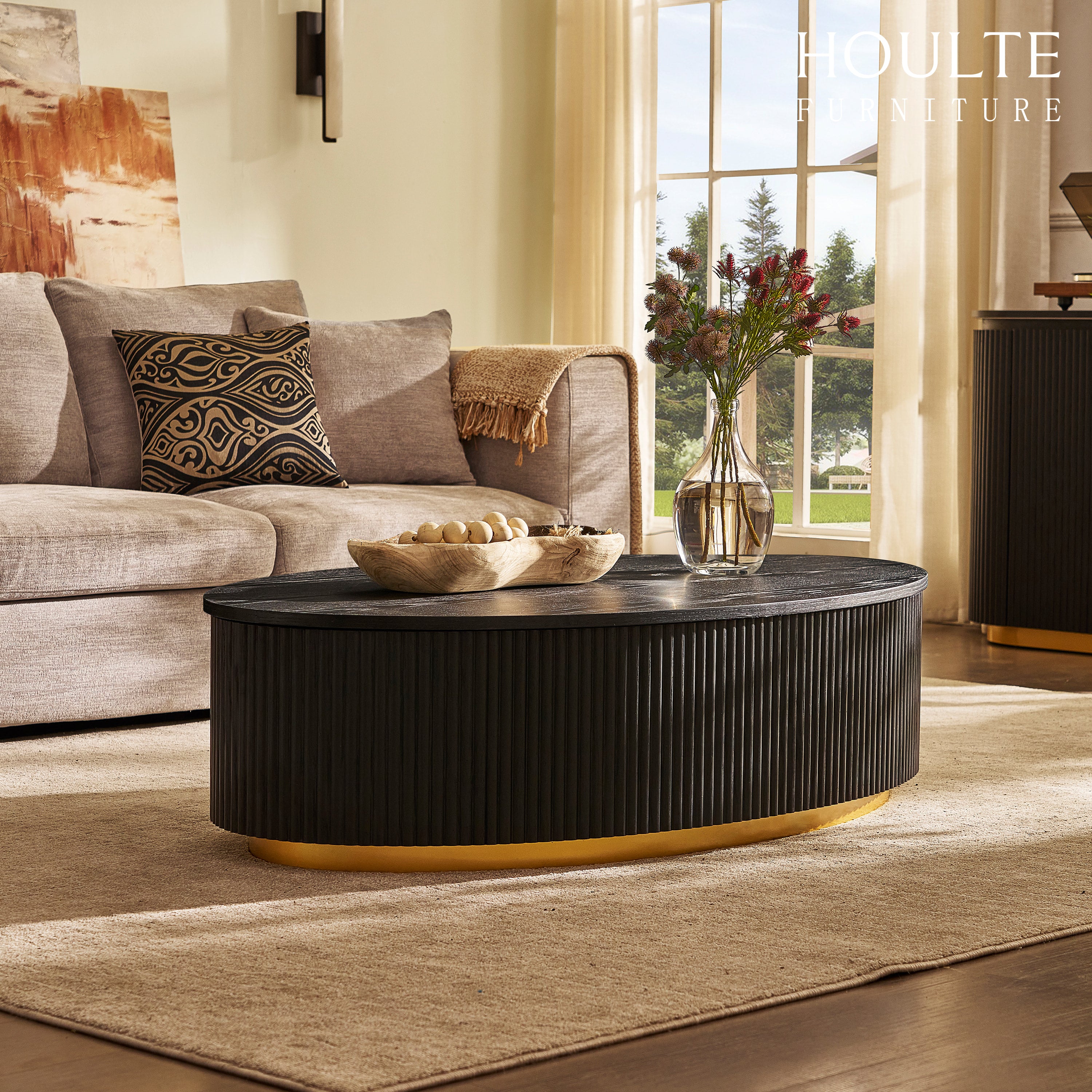 Holton 55.12″H Oak Coffee Table