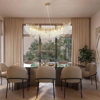 Lustre Branches Crystal Rectangular Chandelier 140cm W