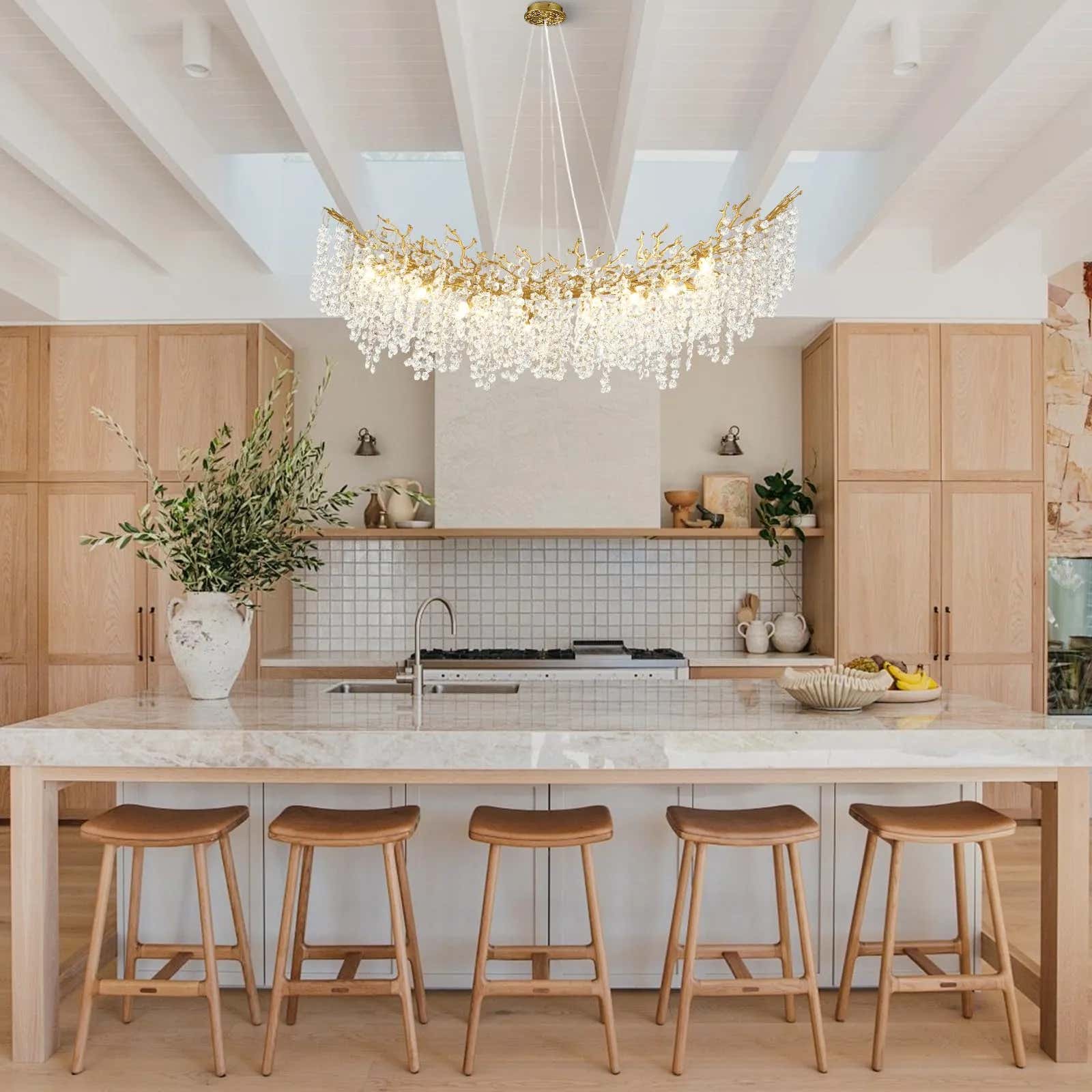 Lustre Branches Crystal Rectangular Chandelier 140cm W