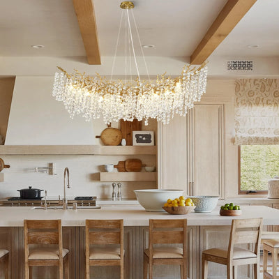 Lustre Branches Crystal Rectangular Chandelier 140cm W