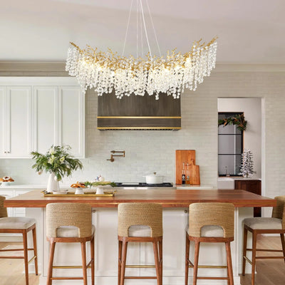 Lustre Branches Crystal Rectangular Chandelier 140cm W