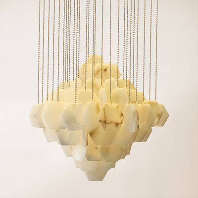 Talan Multi-layer Irregular Alabaster Chandelier 100cm D