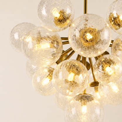 Elowen Crackled Glass Cluster Round Chandelier