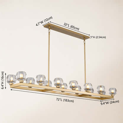 Vellum Rectangular Chandelier 173cm L