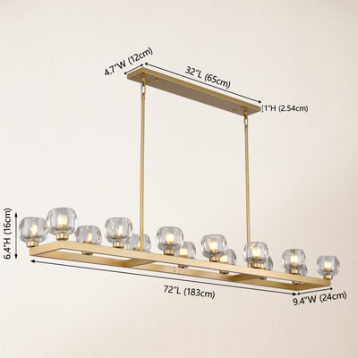 Vellum Rectangular Chandelier 173cm L