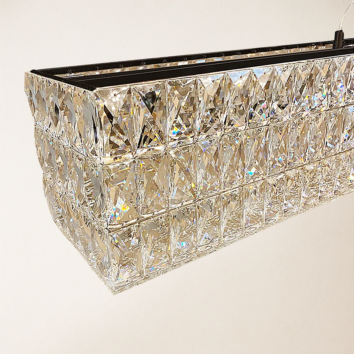 Mia Rectangular Crystal Chandelier 101 cm W