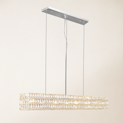Mia Rectangular Crystal Chandelier 155 cm W