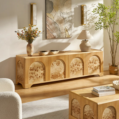 Aurora Oak Coffee Table and Media Console Set