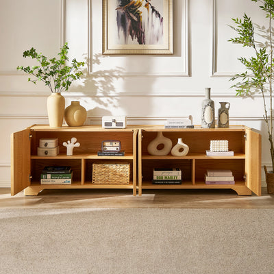 Aurora Oak Coffee Table and Media Console Set