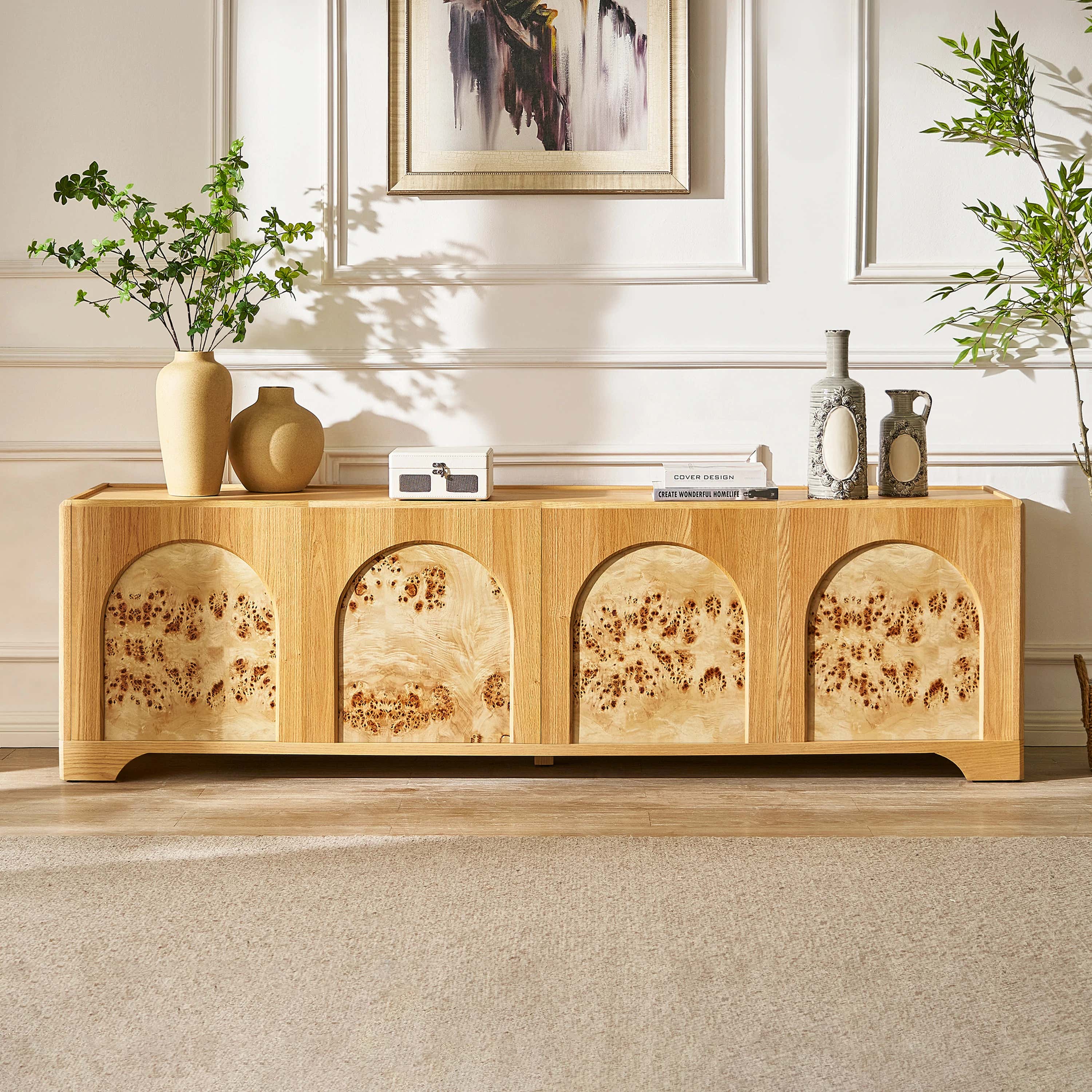 Aurora Oak Media Console 80"