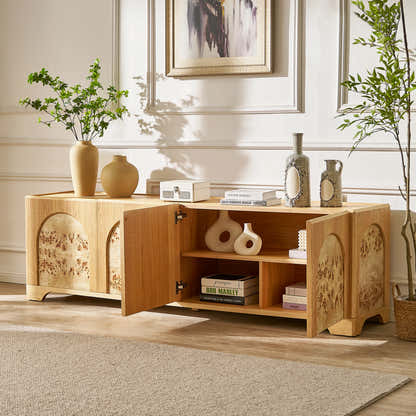 Aurora Oak Media Console 80"