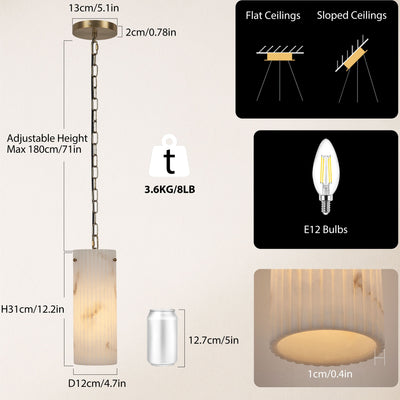 Luminare Resin Fluted Pendant 5" size-image 