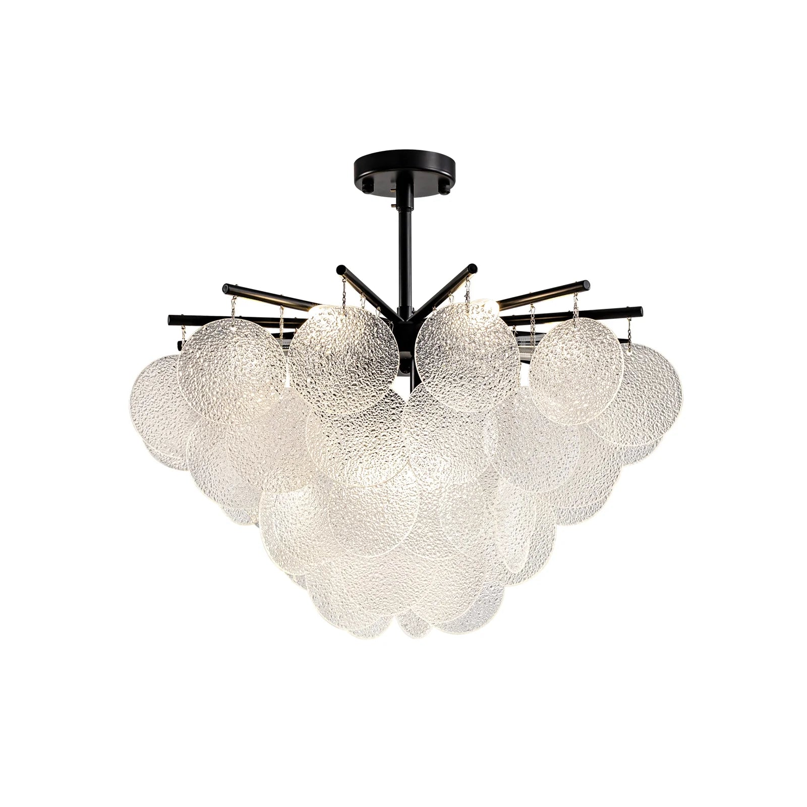 Velmora Glass Disc Tiered Chandelier 60cm D