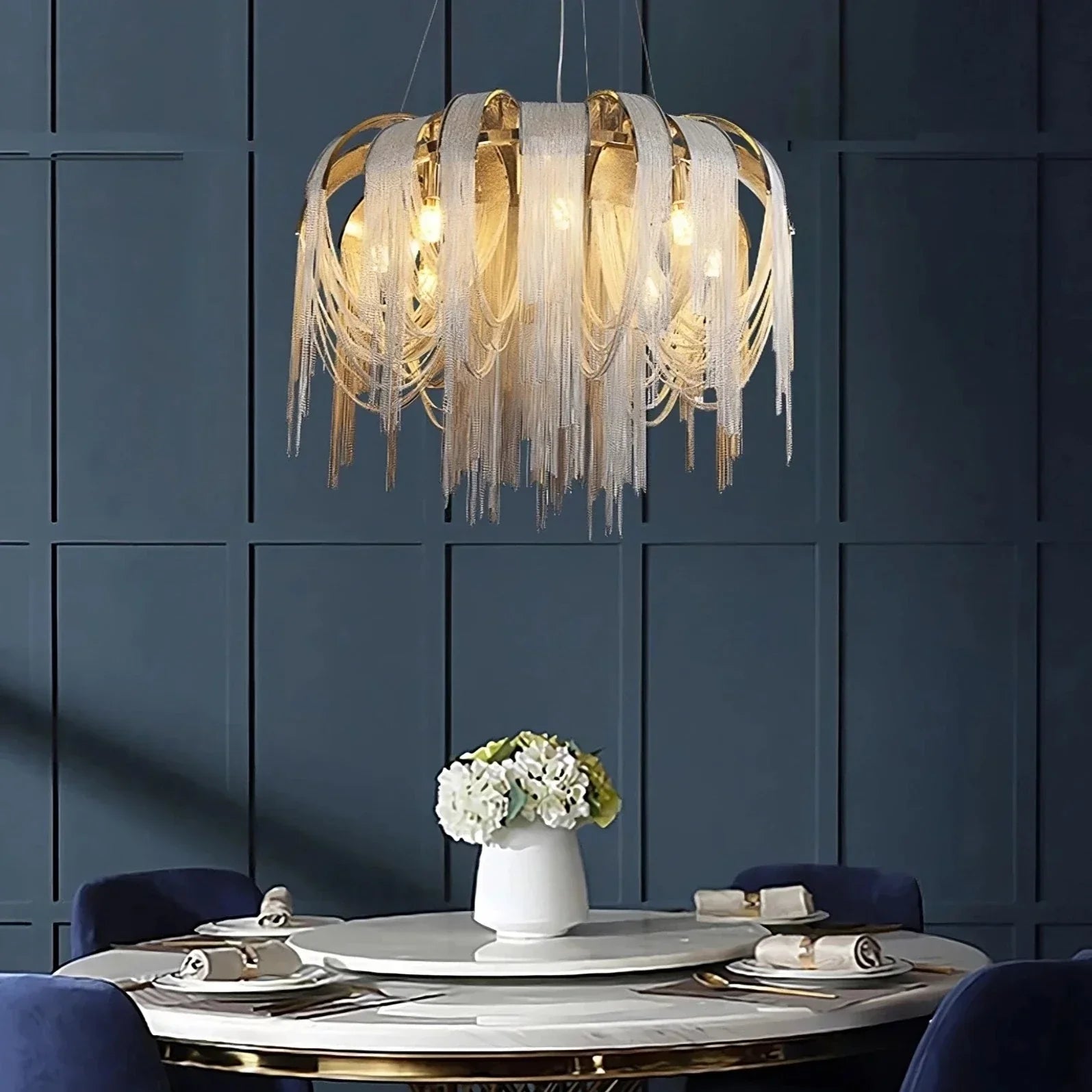 Teresa Cadena Chain Tassel Modern Chandelier