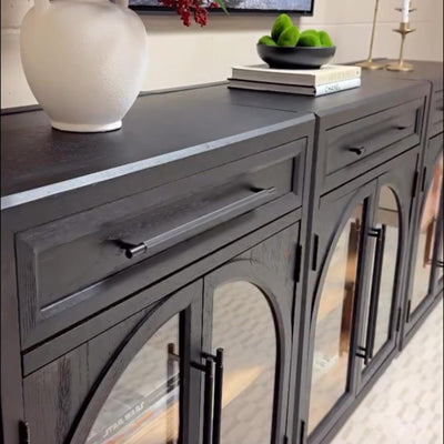 Alvar Arched 61" Oak Sideboard with Drawers(Set of 2)