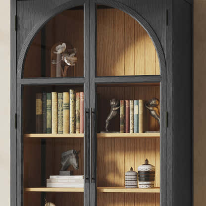 Aurae Arched Bookcase with Cabinet 80"H