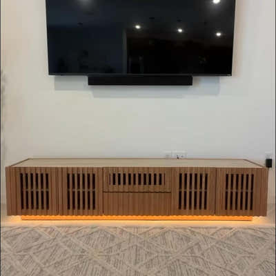 Isla Oak Sintered Stone Media Console 80"