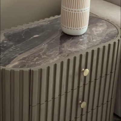 Sinclair Fluted Stone Nightstand 30"W