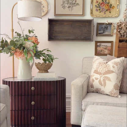 Sinclair Fluted Stone Nightstand 30"W