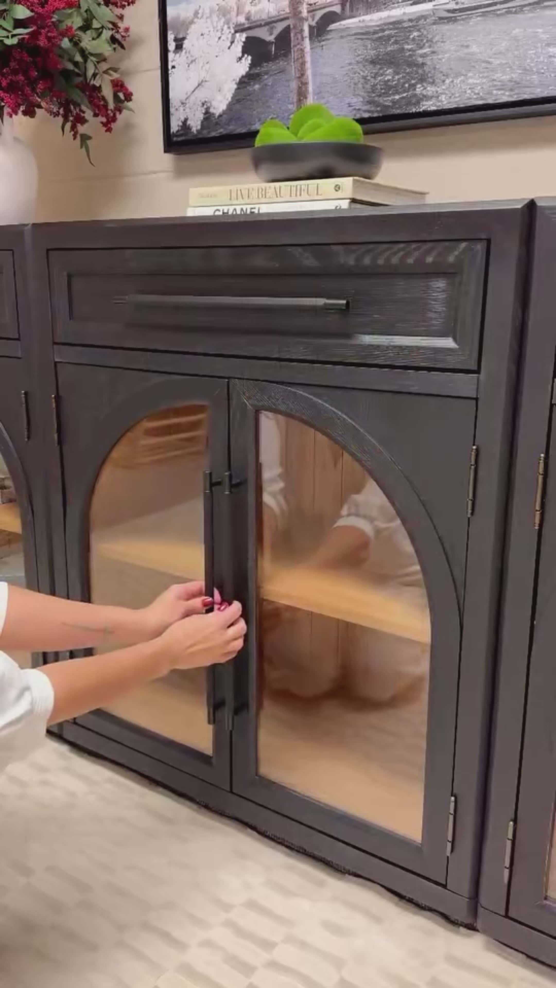 Alvar Arched 91" Oak Sideboard with Drawers(Set of 3)