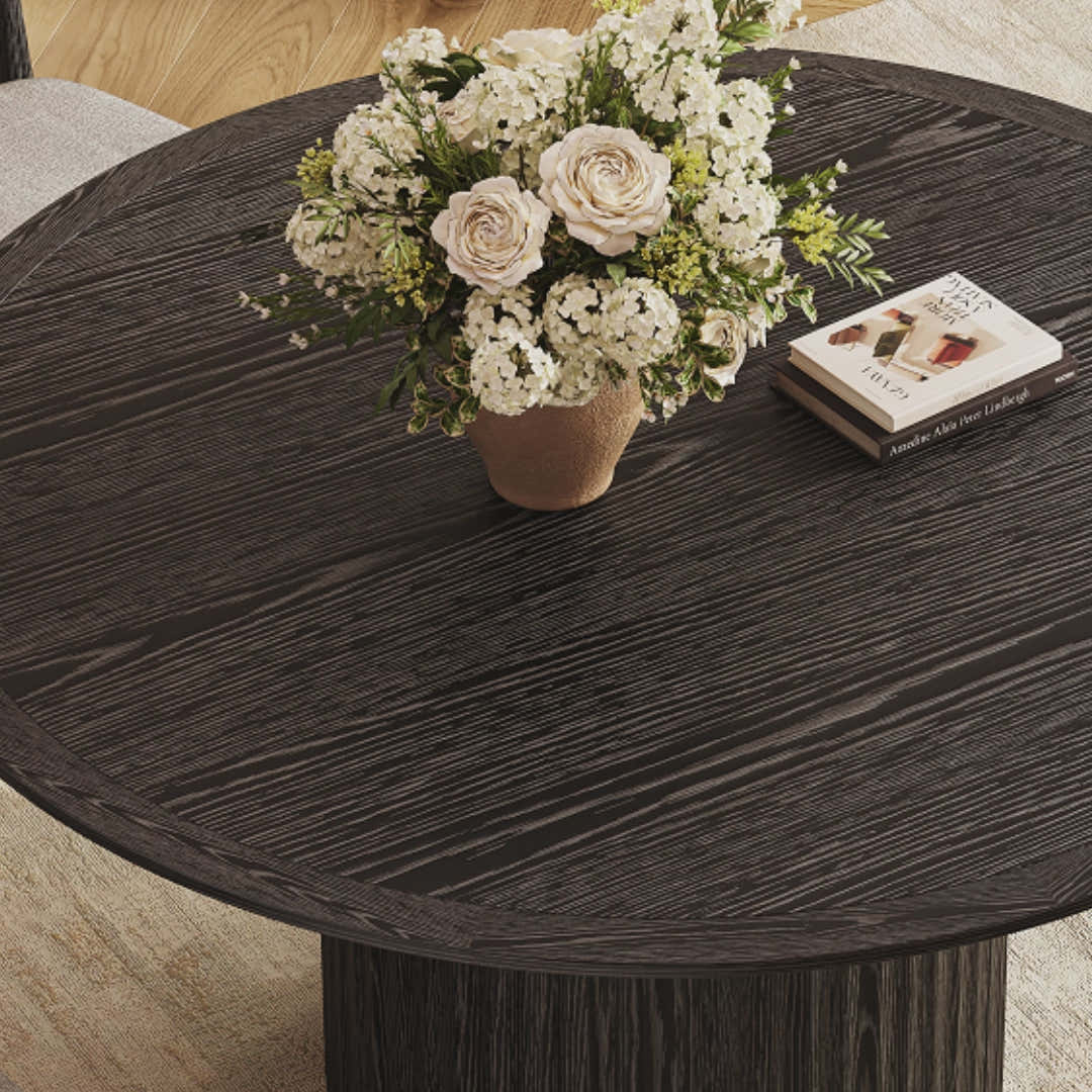 Aurelius Fluted Round Dining Table 60"W