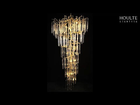 Ice Strip Modern Crystal Tree Branch Staircase Chandelier 240cm