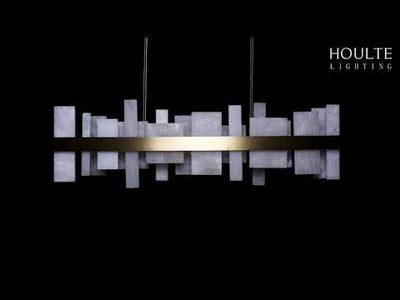 Nocturne Alabaster Rectangular Chandelier 48"