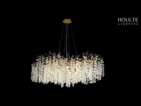 Lustre Branches Crystal Round Chandelier for All Rooms 102cm