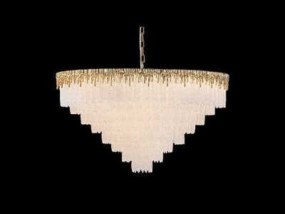 Rieo Tiered Crystal Glass Round Chandelier 36"D