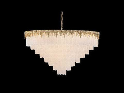 Rieo Tiered Crystal Glass Round Chandelier 36"D