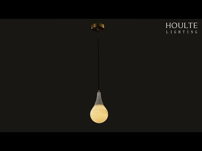 Ares Alabaster Modern Water-Drop Pendant 15cm