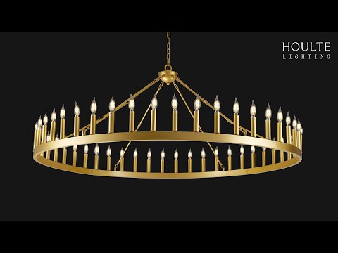 Wagon Wheel Candle Round Chandelier 163cm