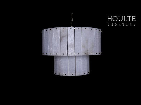 Nivislight Alabaster 2-Tier Round Chandelier 61cm