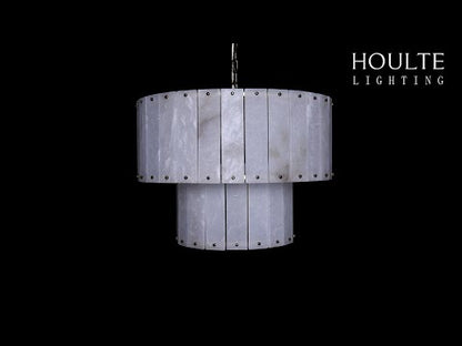 Nivislight Alabaster 2-Tier Round Chandelier 61cm