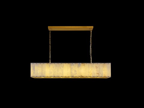 Nivislight Alabaster Rectangular Chandelier 140cm