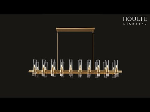 Cylora Glass Tube Rectangular Chandelier 137cm