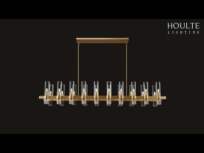 Cylora Glass Tube Rectangular Chandelier 137cm